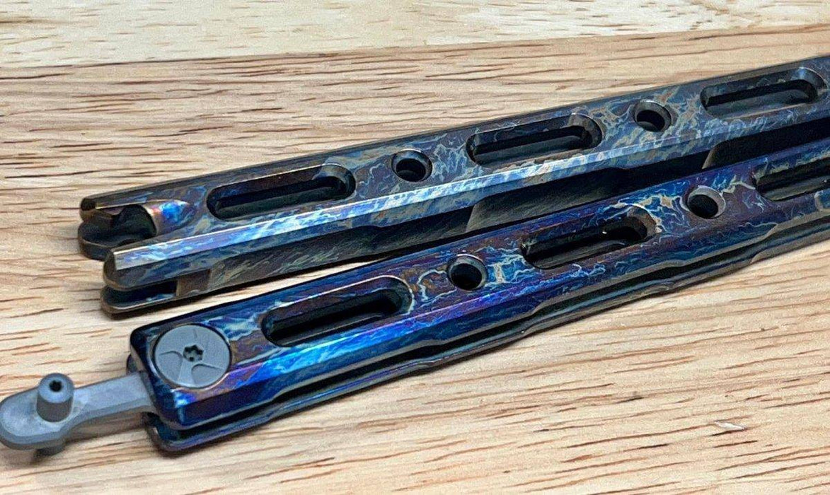 Benchmade Semi-Custom 85 Billet Ti Balisong Butterfly 4.4" "Lightning Strike"