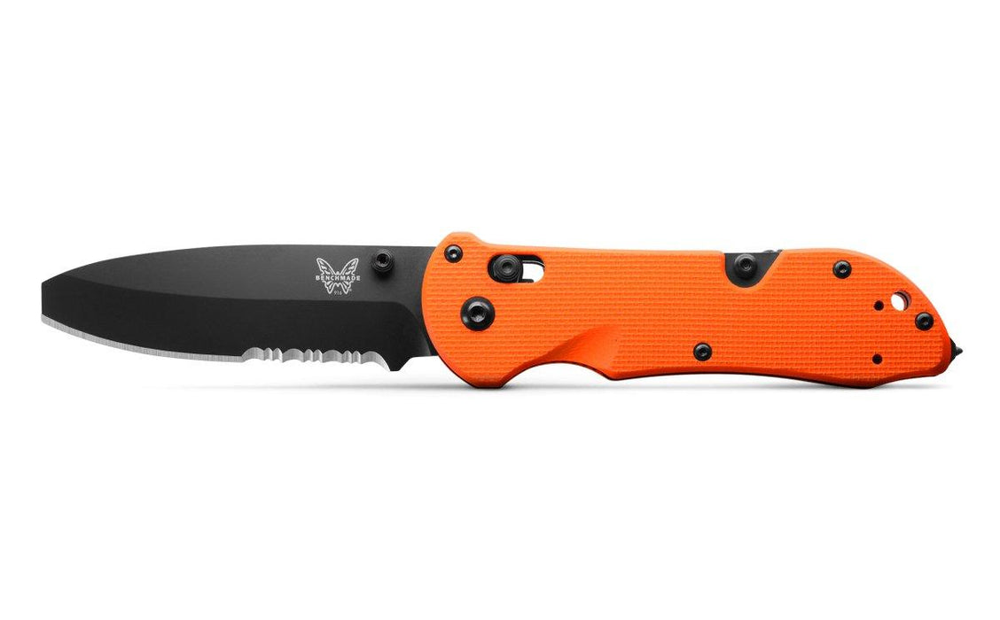 Benchmade Triage Rescue Folding Knife 3.5" Orange G10 Handles, Safety Cutter, Glass Breaker