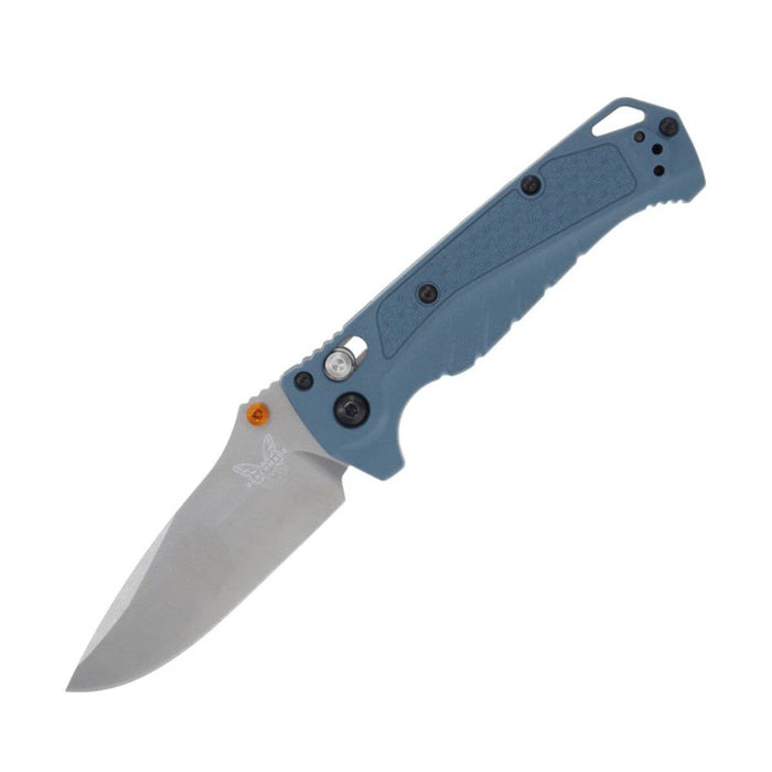 Benchmade Water Mini Adira Folding Knife 3.21" CPM-MagnaCut Stonewashed Drop Point Blade Depth Blue Grivory Handles