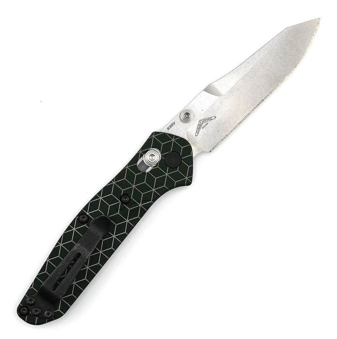 Custom Engraved Benchmade 945 Mini Osborne Folding Knife 2.92" S30V Satin Plain Blade, Green