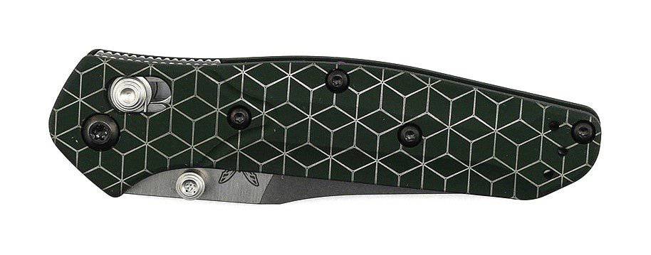 Custom Engraved Benchmade 945 Mini Osborne Folding Knife 2.92" S30V Satin Plain Blade, Green