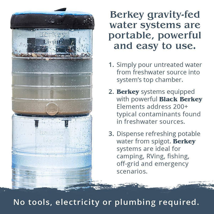 Travel Berkey Gravity-Fed Water Filter TU2 (1.5 Gal)