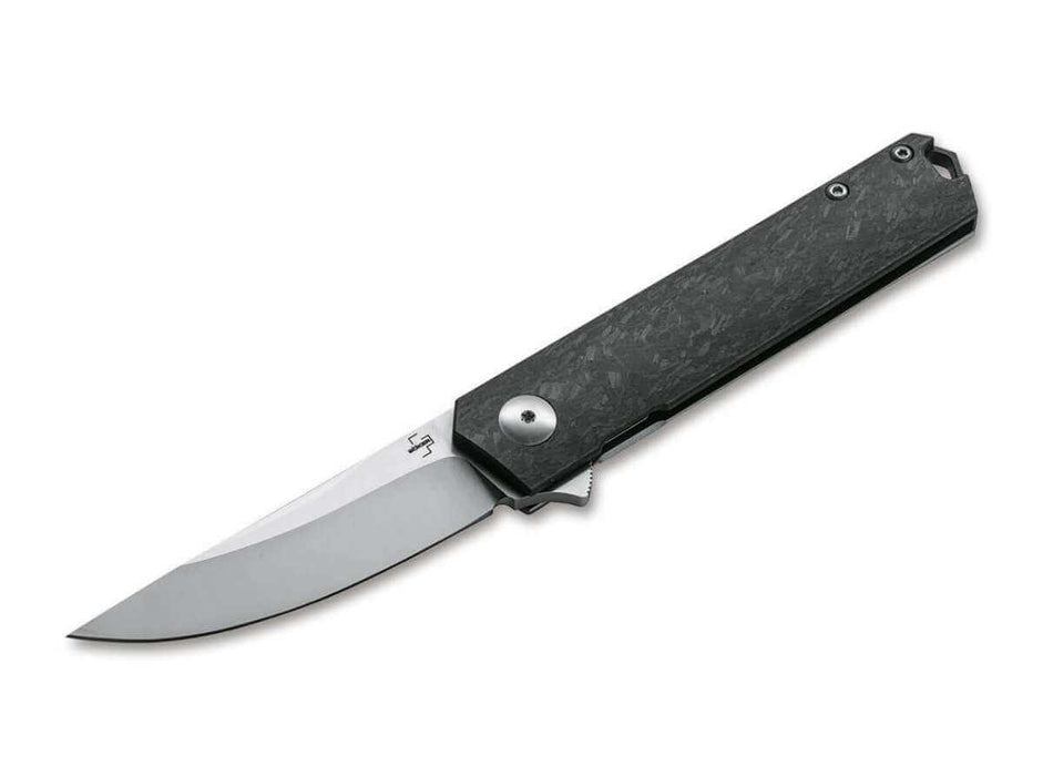 Boker 01BO231 Lucas Burnley Kwaiken Compact Flipper Knife (USA) D2 Marble Carbon