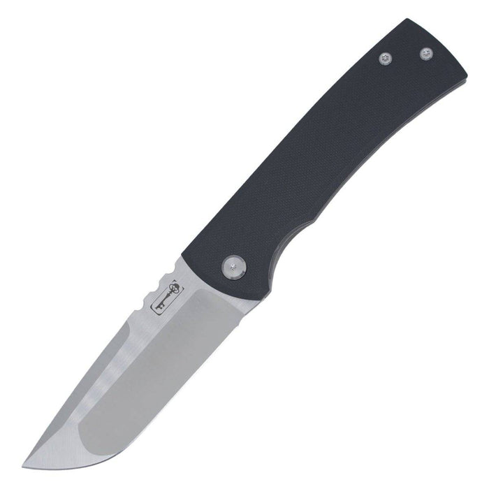 Chaves Redencion 229 Lee Williams Kickstop Flipper Stonewashed Drop Point Black G10 Titanium 3.50"