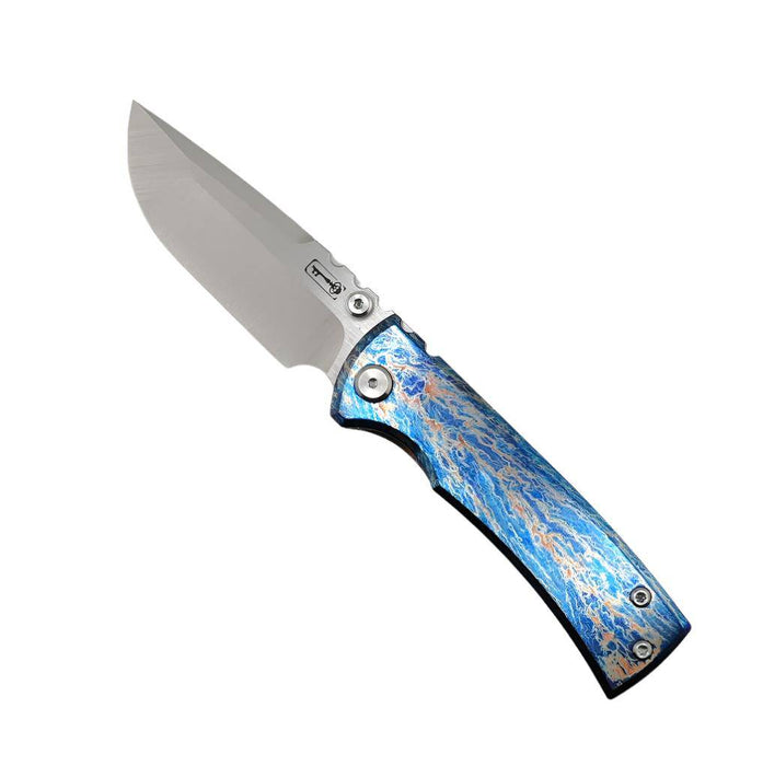 Chaves Redencion Street Custom Titanium Drop Point Knife "LightningStrike"