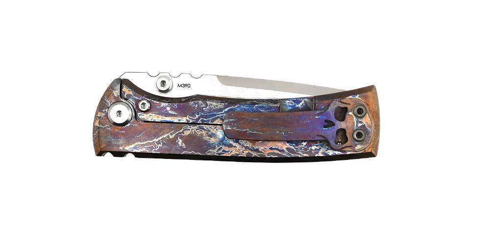 Chaves Redencion Street Custom Titanium Drop Point Knife "LightningStrike"