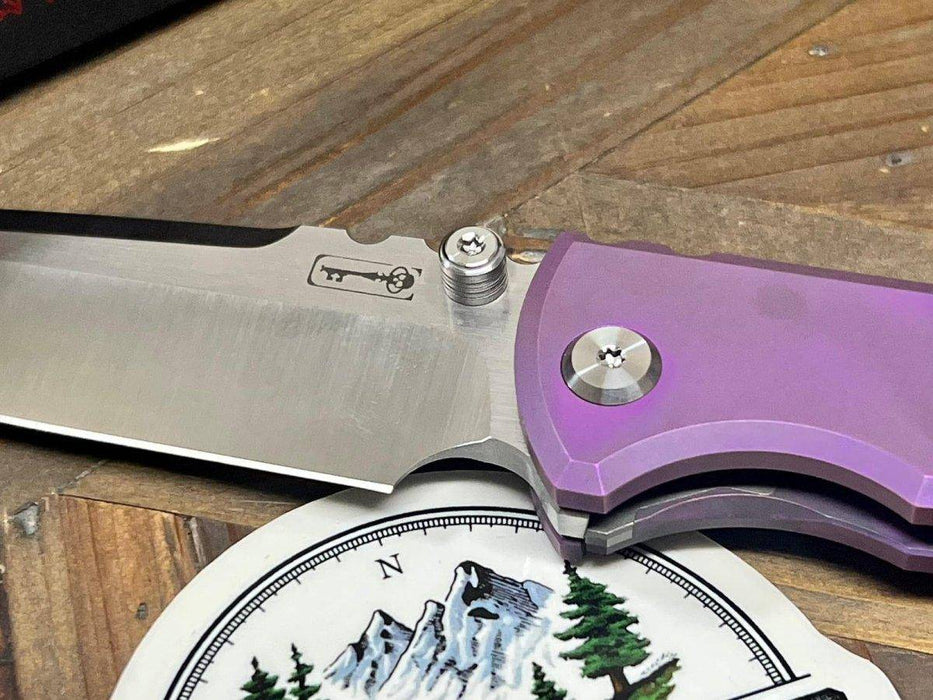 Chaves Redencion Street Semi-Custom Titanium Drop Point Knife "Purple Monster"