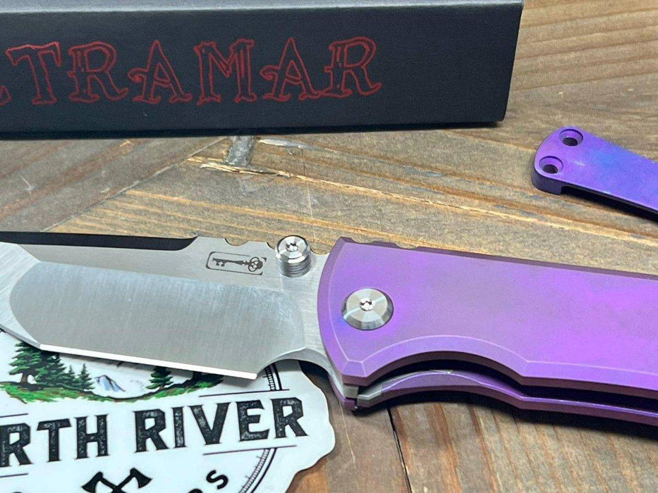 Chaves Redencion Street Semi-Custom Titanium Tanto Knife "BlueBerry"