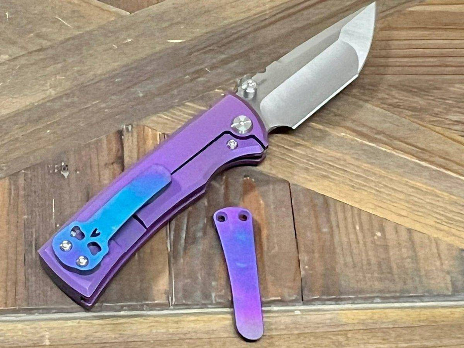 Chaves Redencion Street Semi-Custom Titanium Tanto Knife "BlueBerry"