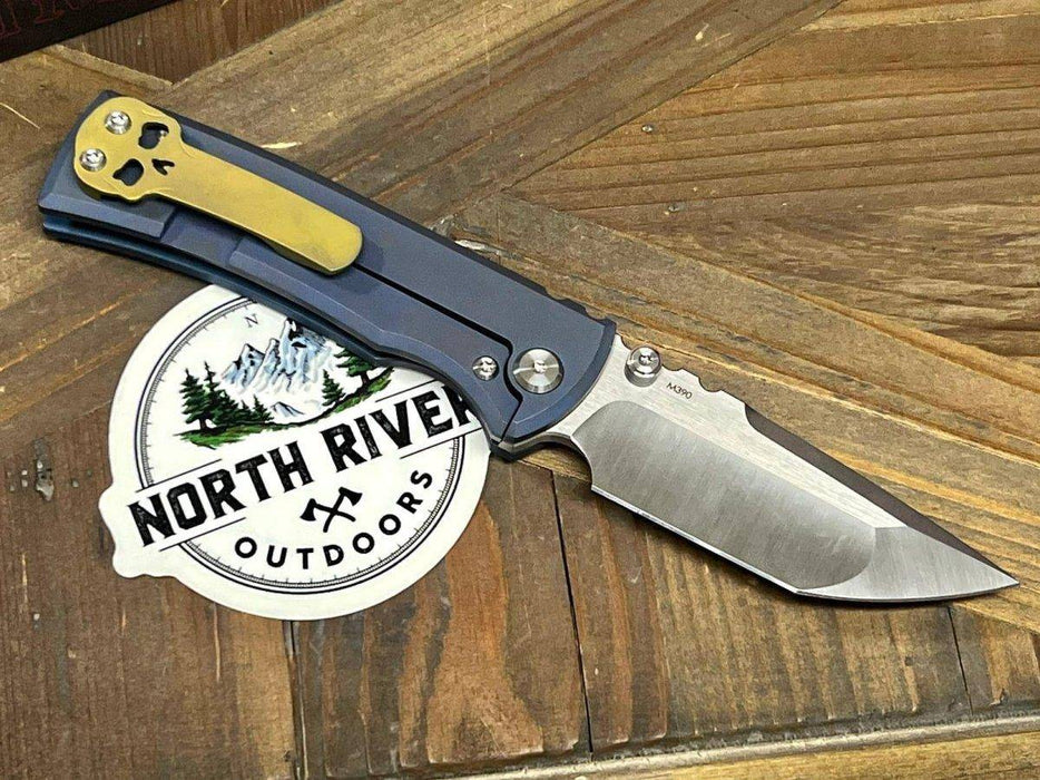 Chaves Street Semi-Custom Titanium Tanto Knife "Blue & Gold"