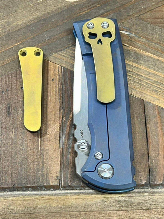 Chaves Street Semi-Custom Titanium Tanto Knife "Blue & Gold"