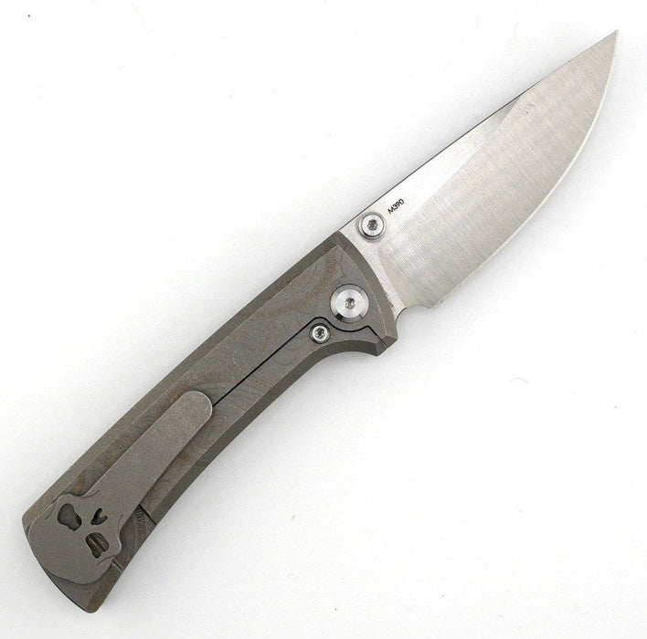 Custom Chaves Knives RCK9 Frame Lock Knife Titanium w/Paisley Engraving (3.25" Satin M390)