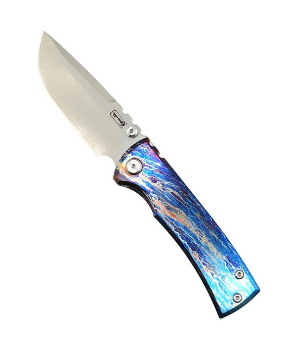 Custom Chaves Redencion Street Titanium Drop-Point Knife "LightningStrike"