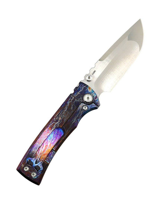 Custom Chaves Redencion Street Titanium Drop-Point Knife "LightningStrike"