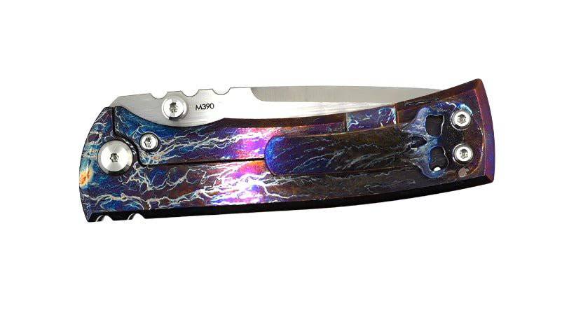 Custom Chaves Redencion Street Titanium Drop-Point Knife "LightningStrike"