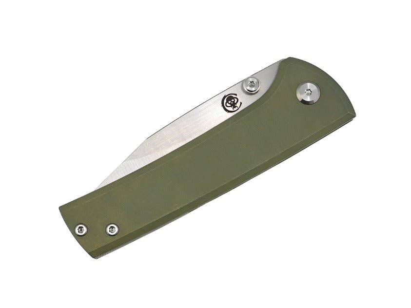 Custom Chaves Scapegoat Street Frame Lock Folding Knife Smooth Ti Handles (3.50" Bohler M390) ST/SG/SWTI/BF (OD Green Anodization)