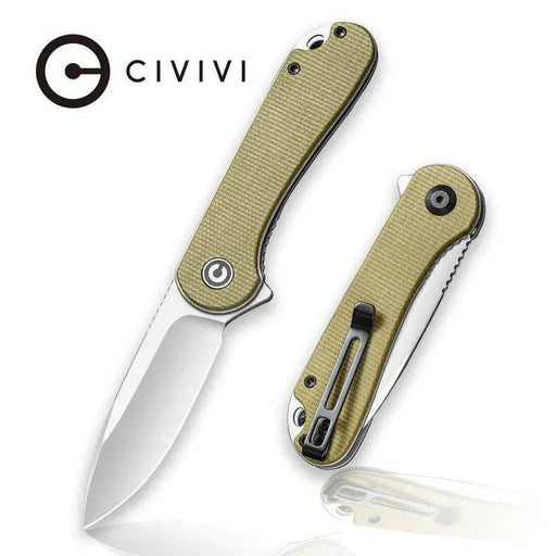 CIVIVI Knives Elementum Knife 2.96" D2 Satin Blade, Dark Green Micarta