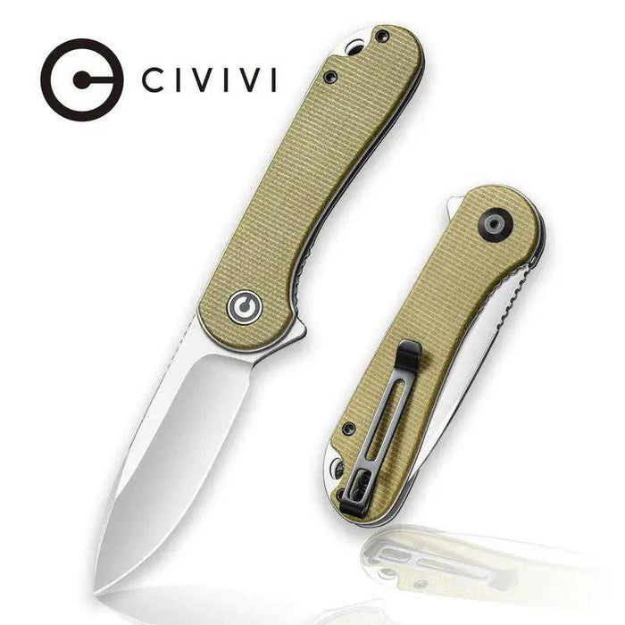 CIVIVI Knives Elementum Knife 2.96" D2 Satin Blade, Dark Green Micarta