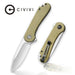 CIVIVI Knives Elementum Knife 2.96" D2 Satin Blade, Dark Green Micarta