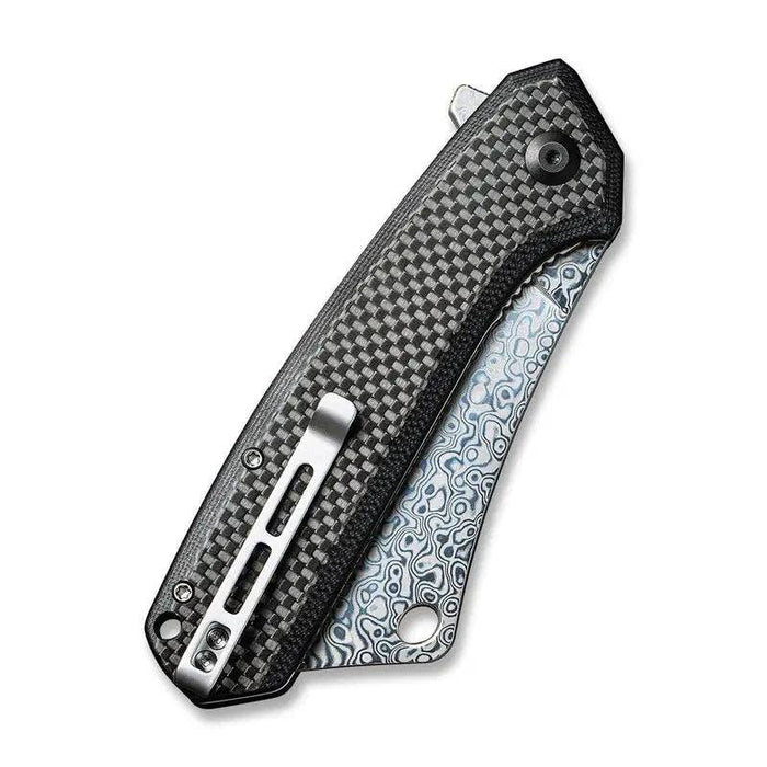 Civivi Mastodon Liner Lock Black G-10 / CF (3.8" Damascus) C2012DS-1