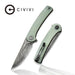 CIVIVI Mini Asticus Flipper Knife 3.25" Damascus, Jade Green