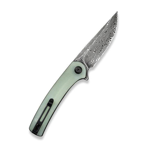 CIVIVI Mini Asticus Flipper Knife 3.25" Damascus, Jade Green