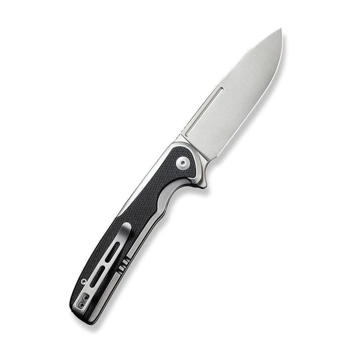 CIVIVI Voltaic Flipper Knife 3.48" Bead Blasted Drop Point Blade Stainless Handles Black G10 Inlays