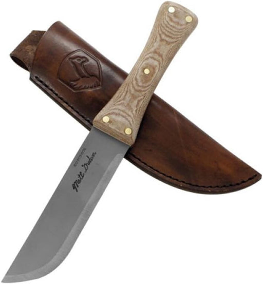 Condor Primitive Camp Knife 5.875" Carbon Steel Blade, Micarta Handles Leather Sheath