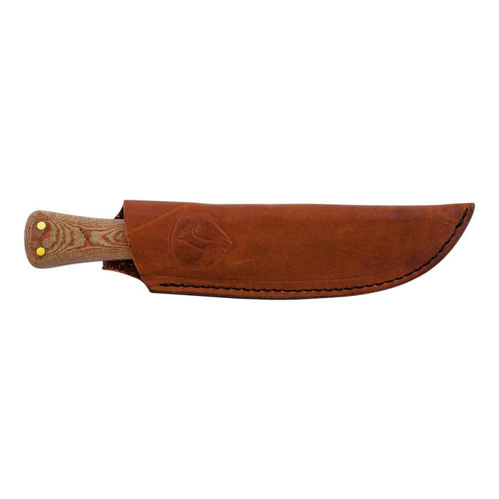 Condor Primitive Camp Knife 5.875" Carbon Steel Blade, Micarta Handles Leather Sheath