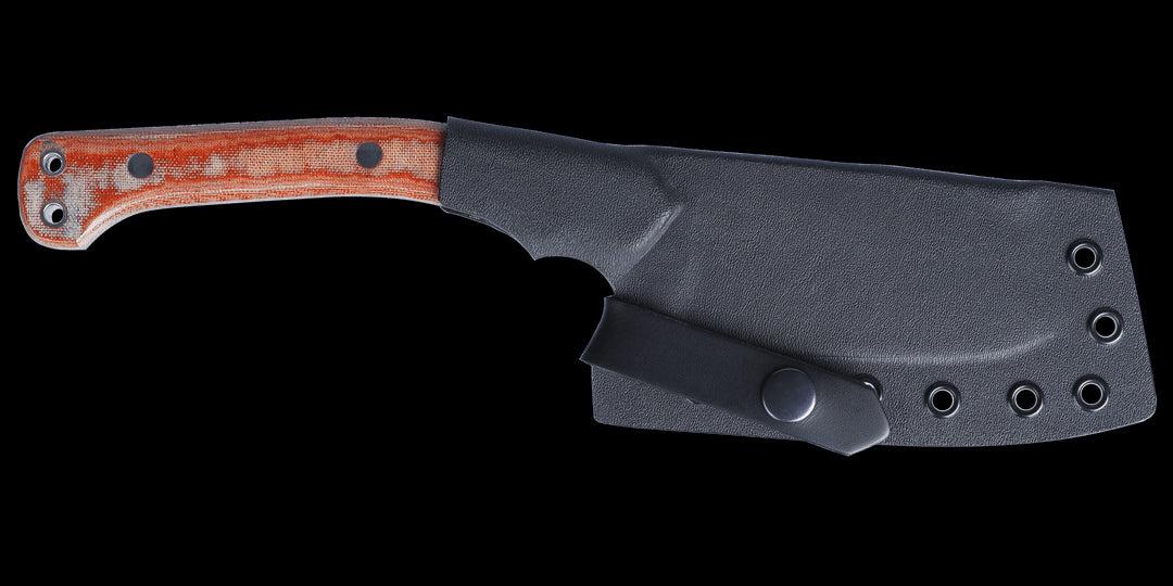 CRKT 2014 Razel Nax Fixed Blade Knife 4.29" 1075 Black Hammered Finish Chisel Blade, Brown Resin Infused Fiber Handles