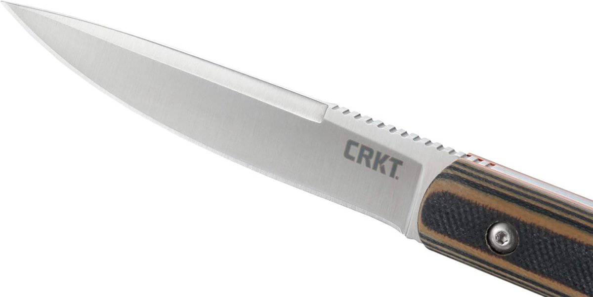 CRKT 2382 Biwa Fixed Blade Neck Knife 3.018" Satin Drop Point G10 Handles Sheath