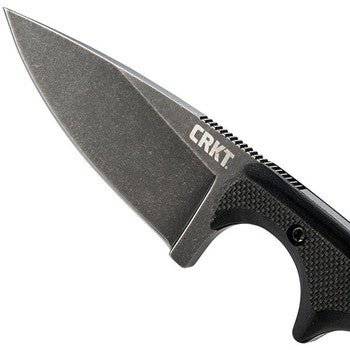 CRKT 2384K Folts Minimalist Fixed Blade Neck Knife 2.16" Black Stonewashed Drop Point Blade  G10 Handles