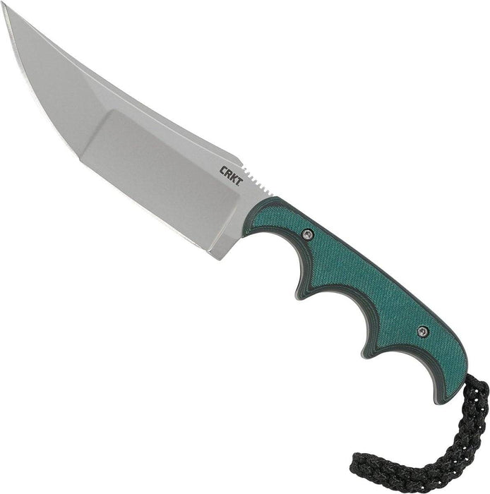 CRKT 2394 Folts Minimalist Katana Fixed Blade Neck Knife 3.56" Plain Blade Green Resin Fiber Handles