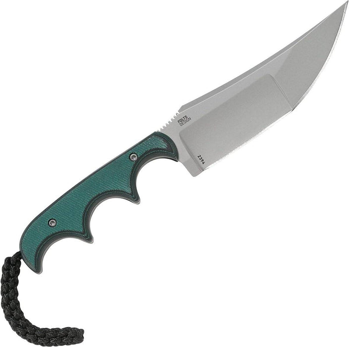 CRKT 2394 Folts Minimalist Katana Fixed Blade Neck Knife 3.56" Plain Blade Green Resin Fiber Handles