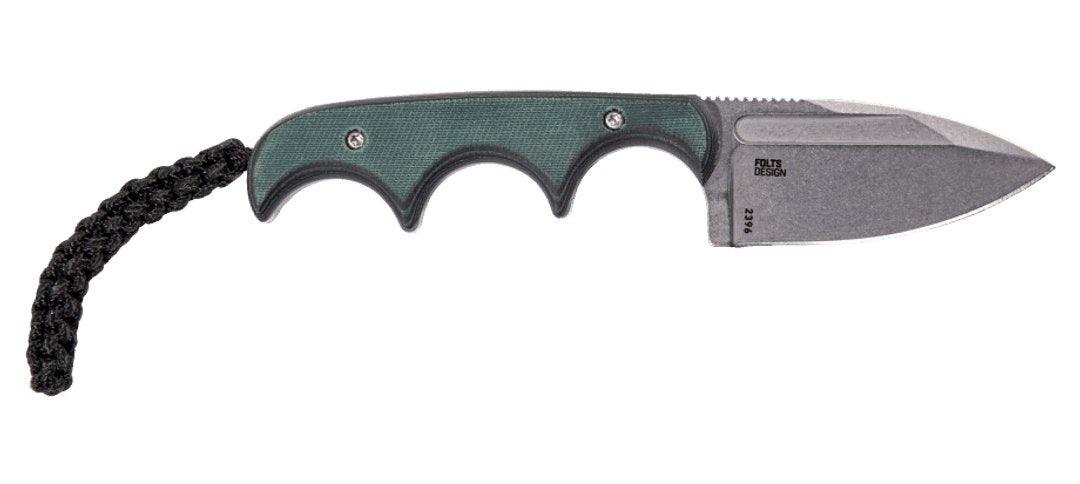 CRKT 2396 Folts Minimalist Fixed Blade Neck Knife 2.15" Stonewash Spear Point