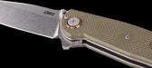 CRKT 2471 Butte Deadbolt Lock Assisted Flipper Knife 3.36" D2 Stonewashed G10