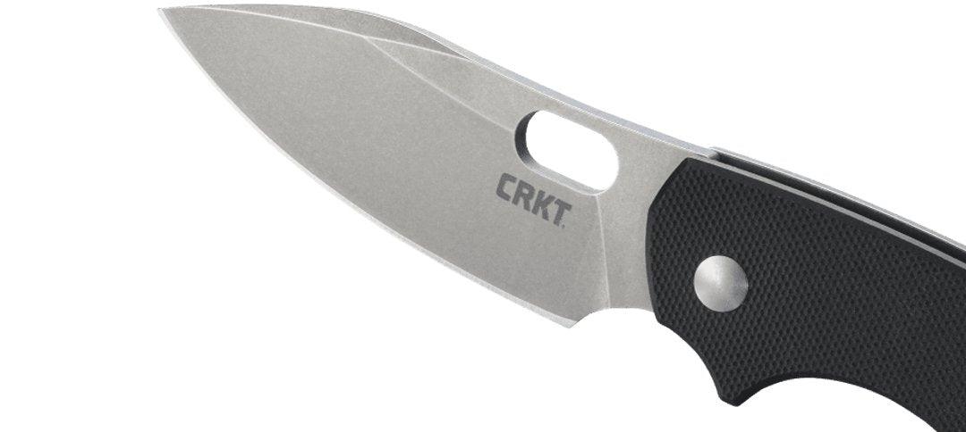 CRKT 5317D2 Pilar III Folding Knife 2.967" D2 Stonewashed Plain Blade, Black G10