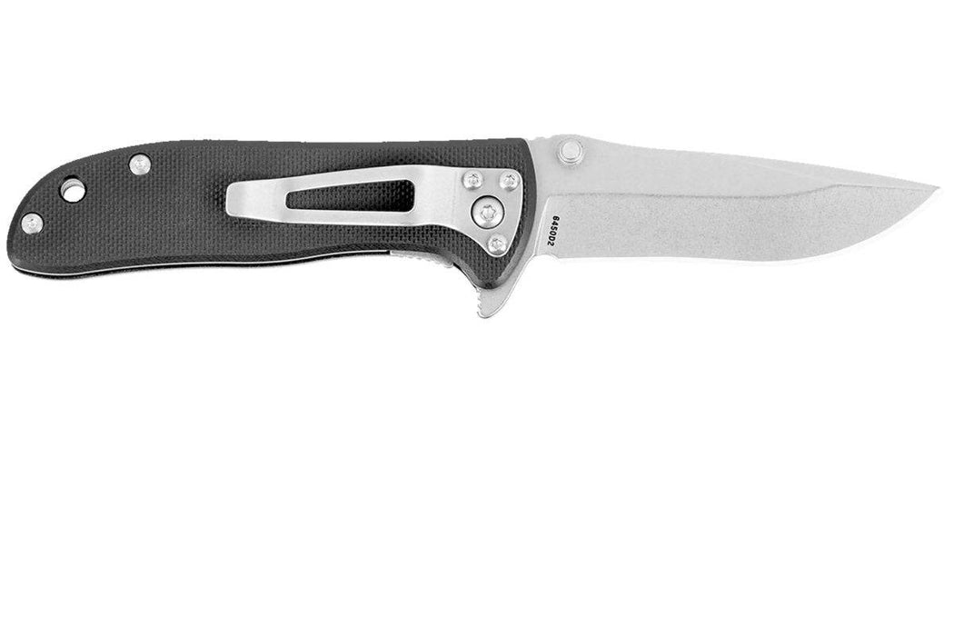 CRKT 6450D2 Drifter Liner Lock Flipper Knife 2.88" D2 Stonewashed Drop Point Black G10