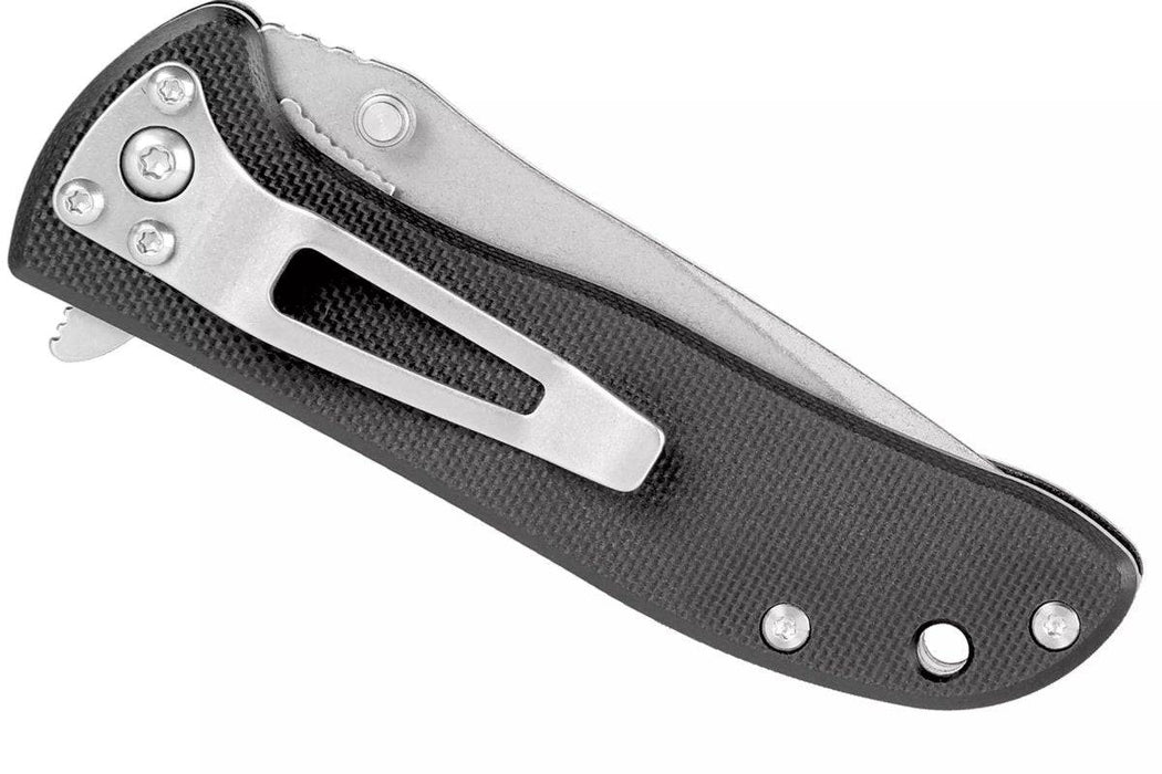 CRKT 6450D2 Drifter Liner Lock Flipper Knife 2.88" D2 Stonewashed Drop Point Black G10