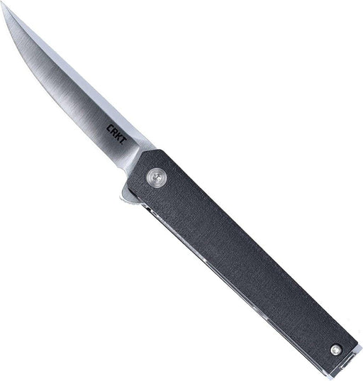 CRKT 7095KX CEO Compact Gentleman's Flipper Knife 2.61" Satin Clip Point Blade Black Handles