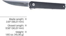 CRKT 7095KX CEO Compact Gentleman's Flipper Knife 2.61" Satin Clip Point Blade Black Handles