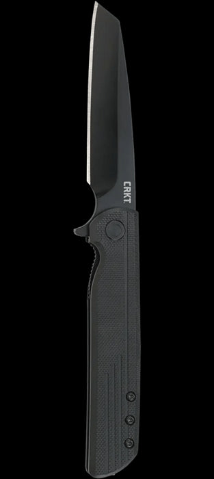 CRKT Matthew Lerch LCK + Blackout Assisted Flipper Knife 3.244" Black Reverse Tanto Blade