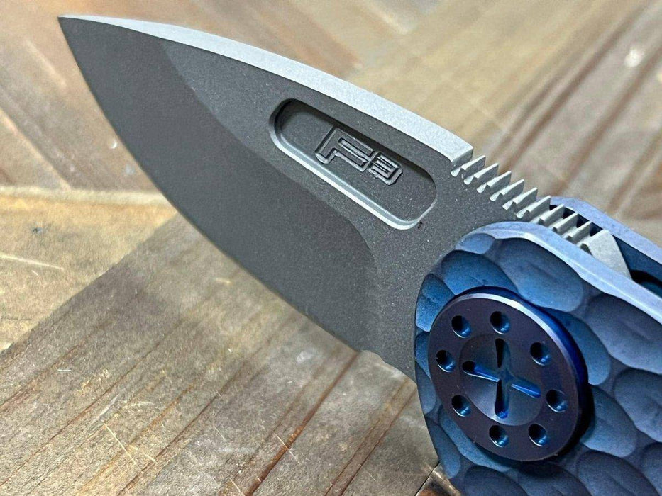 Curtiss F3 Compact Slicer Flipper PM-Mill Handles SW MagnaCut Blasted Ti Blue (USA)