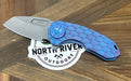 Curtiss F3 Compact Wharny Flipper PM-Mill Handles SW MagnaCut Blasted Ti Aqua-Purple (USA)