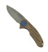 Curtiss F3 Med MagnaCut Slicer Flipper Knife 3.25" Ball-Mill Bronze Blasted Hardware