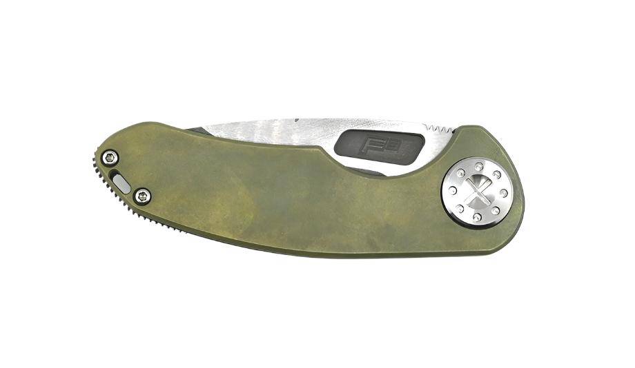 Curtiss F3 Medium Slicer Non-Flipper Stonewash MagnaCut Blade Custom OD Green (USA)