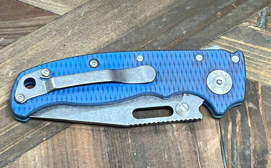 Custom Demko AD20.5 Shark Lock Folding Knife 3" 3V Clip Point Textured Titanium "Baby Blue"