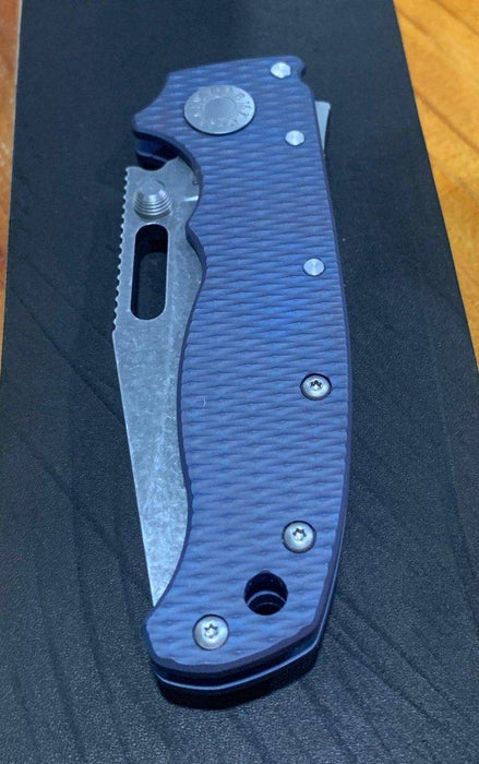 Custom Demko AD20.5 Shark Lock Folding Knife 3" CPM-3V Clip Point Textured Titanium "Purple Passion"