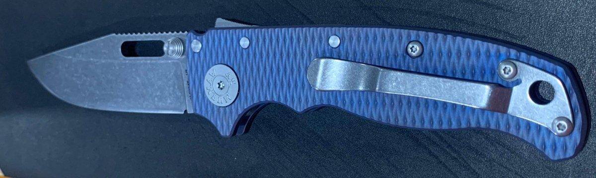 Custom Demko AD20.5 Shark Lock Folding Knife 3" CPM-3V Clip Point Textured Titanium "Purple Passion"