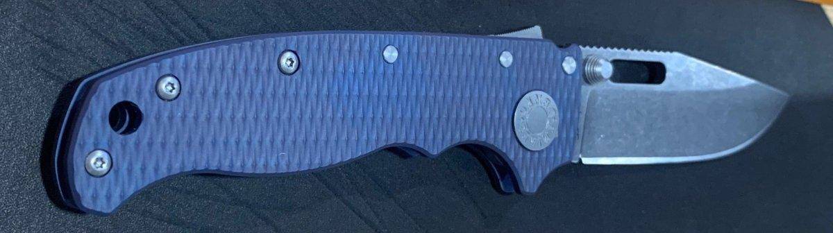 Custom Demko AD20.5 Shark Lock Folding Knife 3" CPM-3V Clip Point Textured Titanium "Purple Passion"